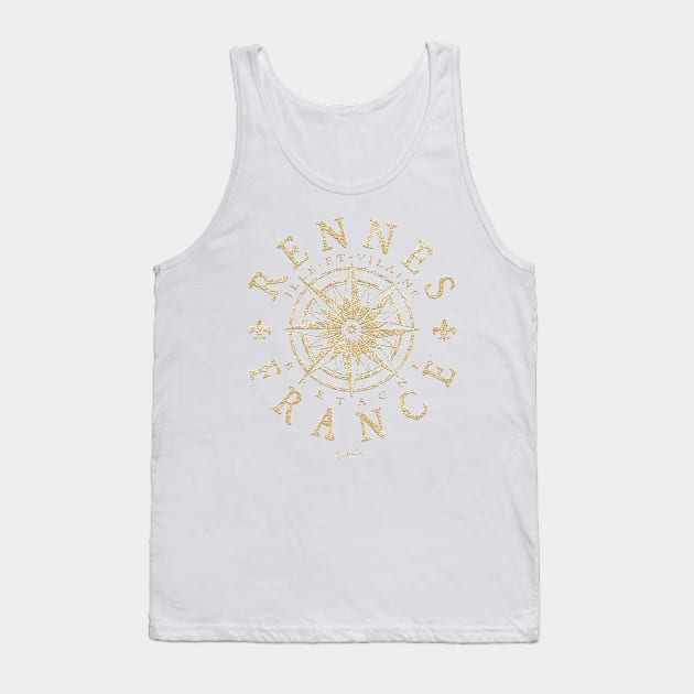 Rennes, Brittany, France, Compass Rose Tank Top by jcombs